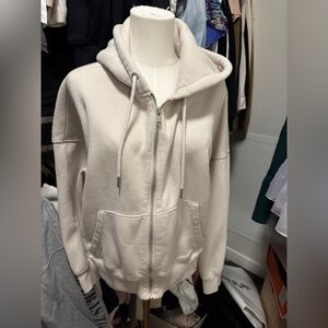 Abercrombie and fitch zip hoodie in cream
